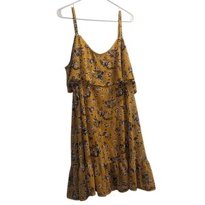 Torrid Floral Cold Shoulder Yellow Summer Dress 2 (2X)